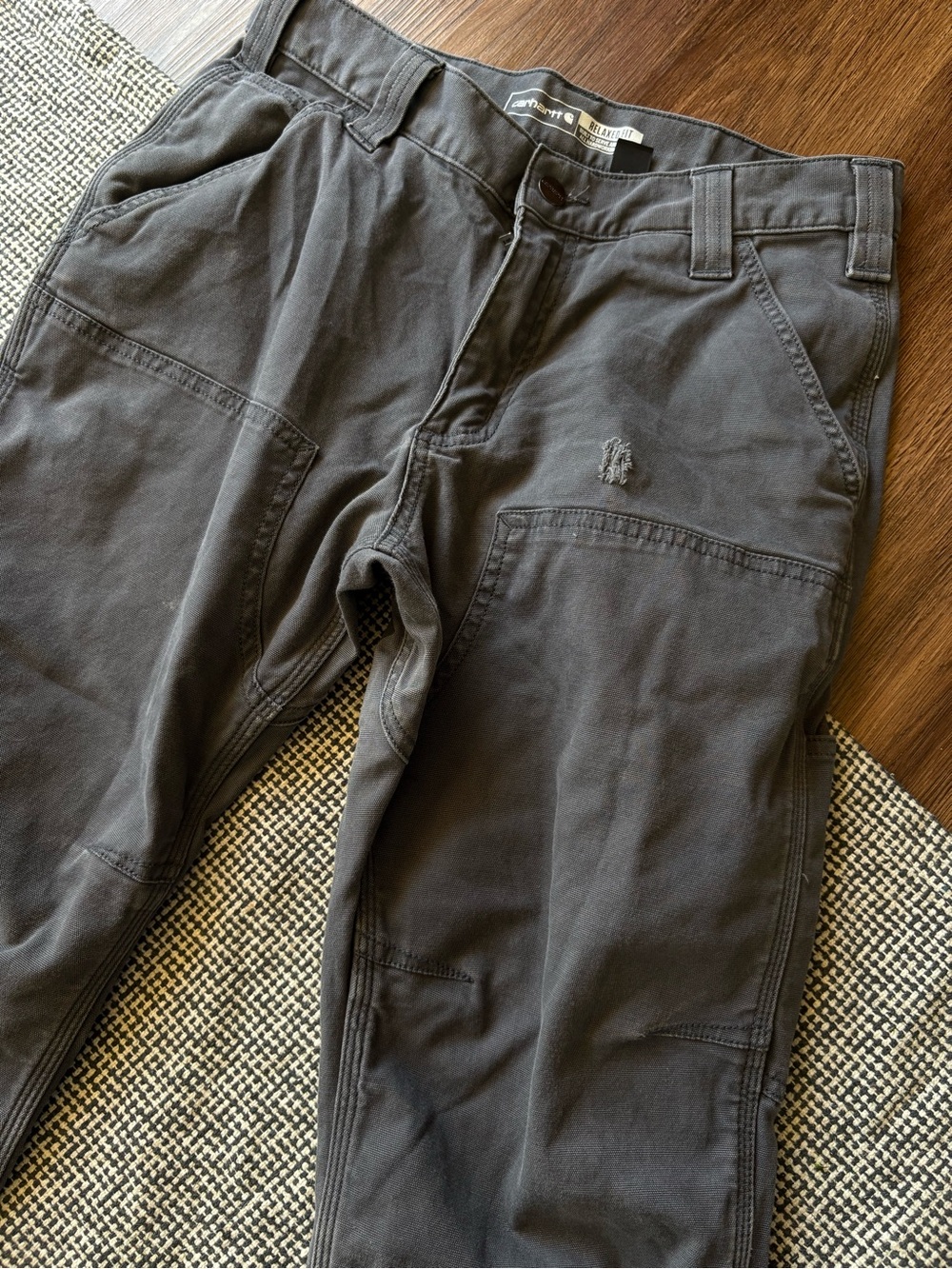 Carhartt Grey Canvas Pants Reworked 30”